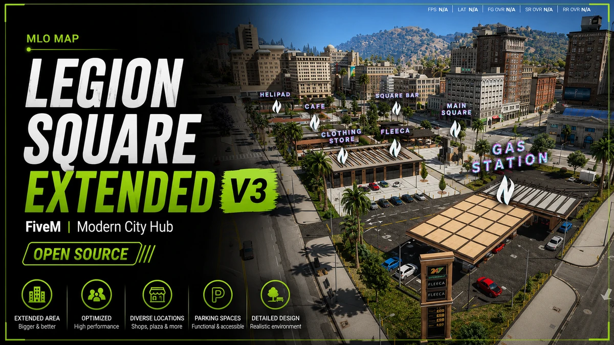 Legion Square Extended V3 MLO FiveM | Modern City Hub | Open Source